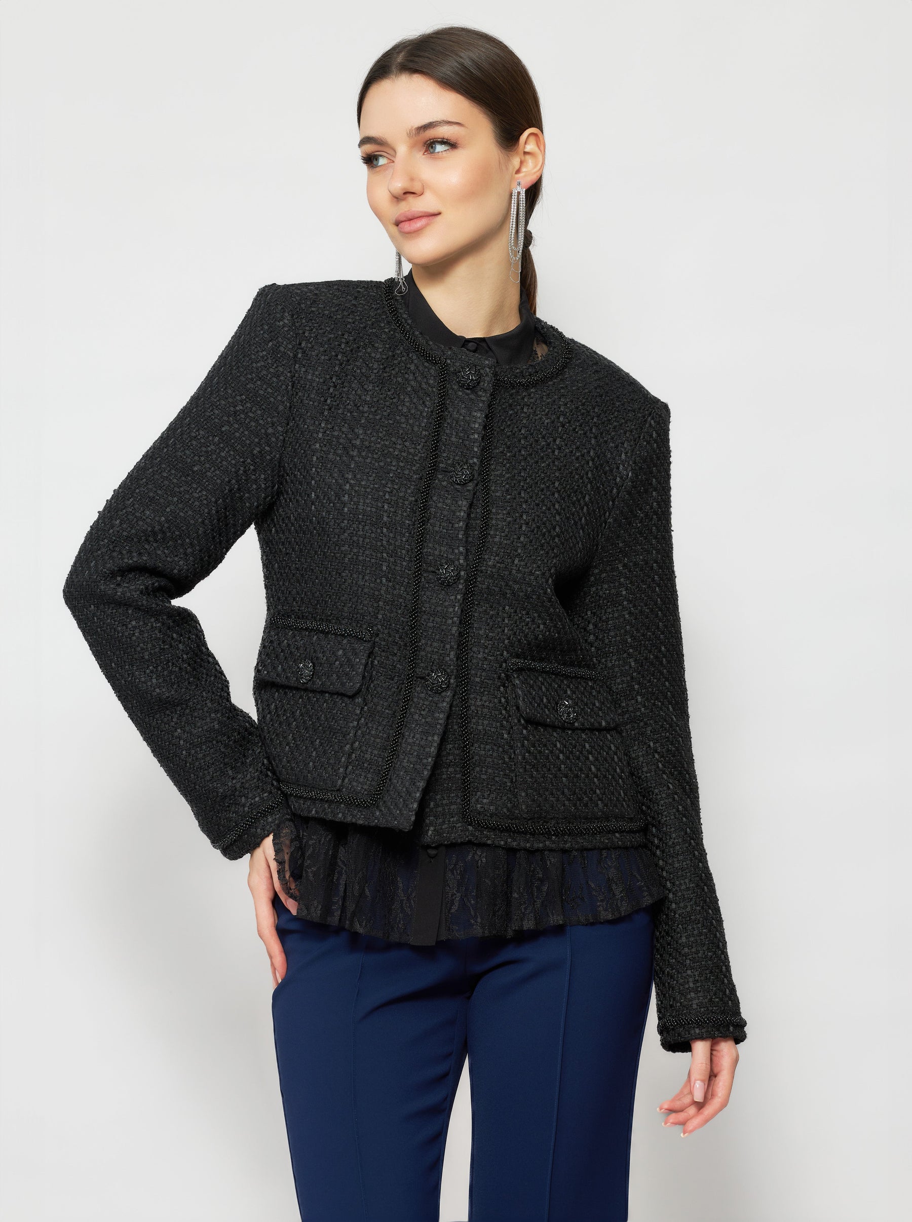 Pogonia Tweed Bouclé Crop Jacket