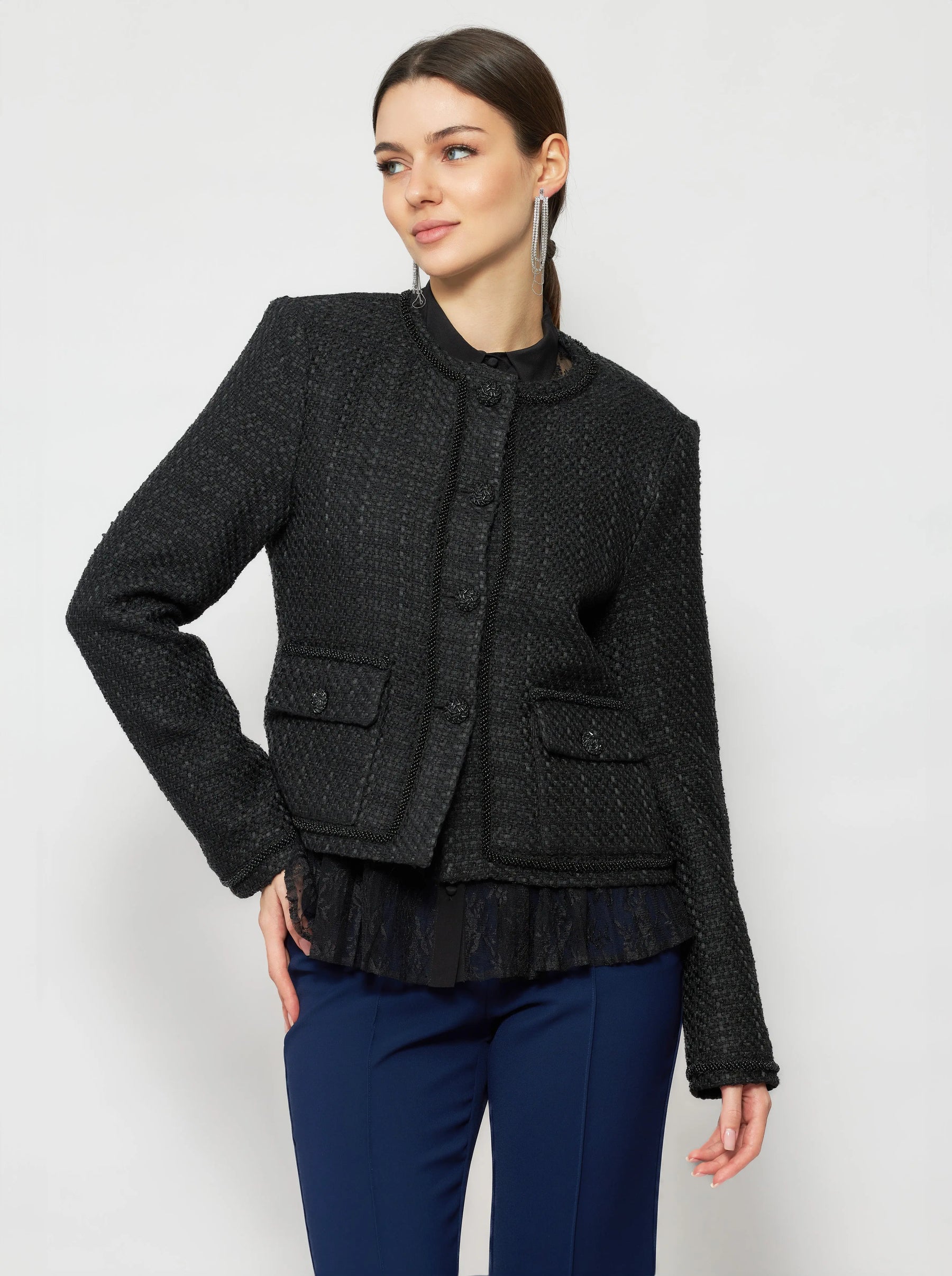 Pogonia Tweed Bouclé Crop Jacket