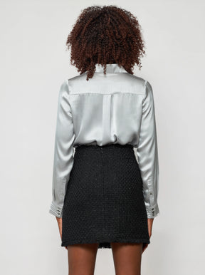 Solgo Pleated Silk Charmeuse Shirt