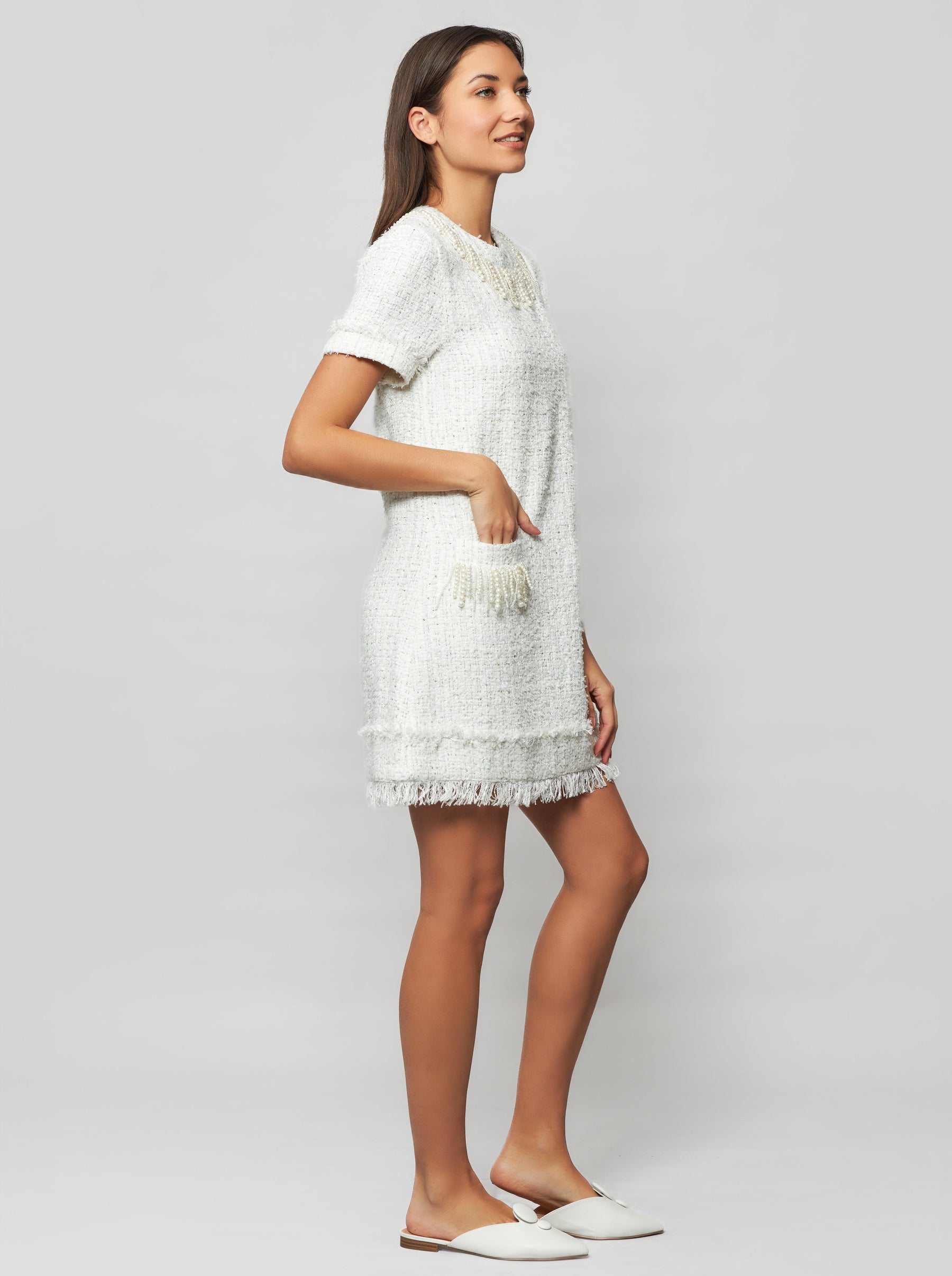 Tia Tweed Bouclé Sheath Mini Dress