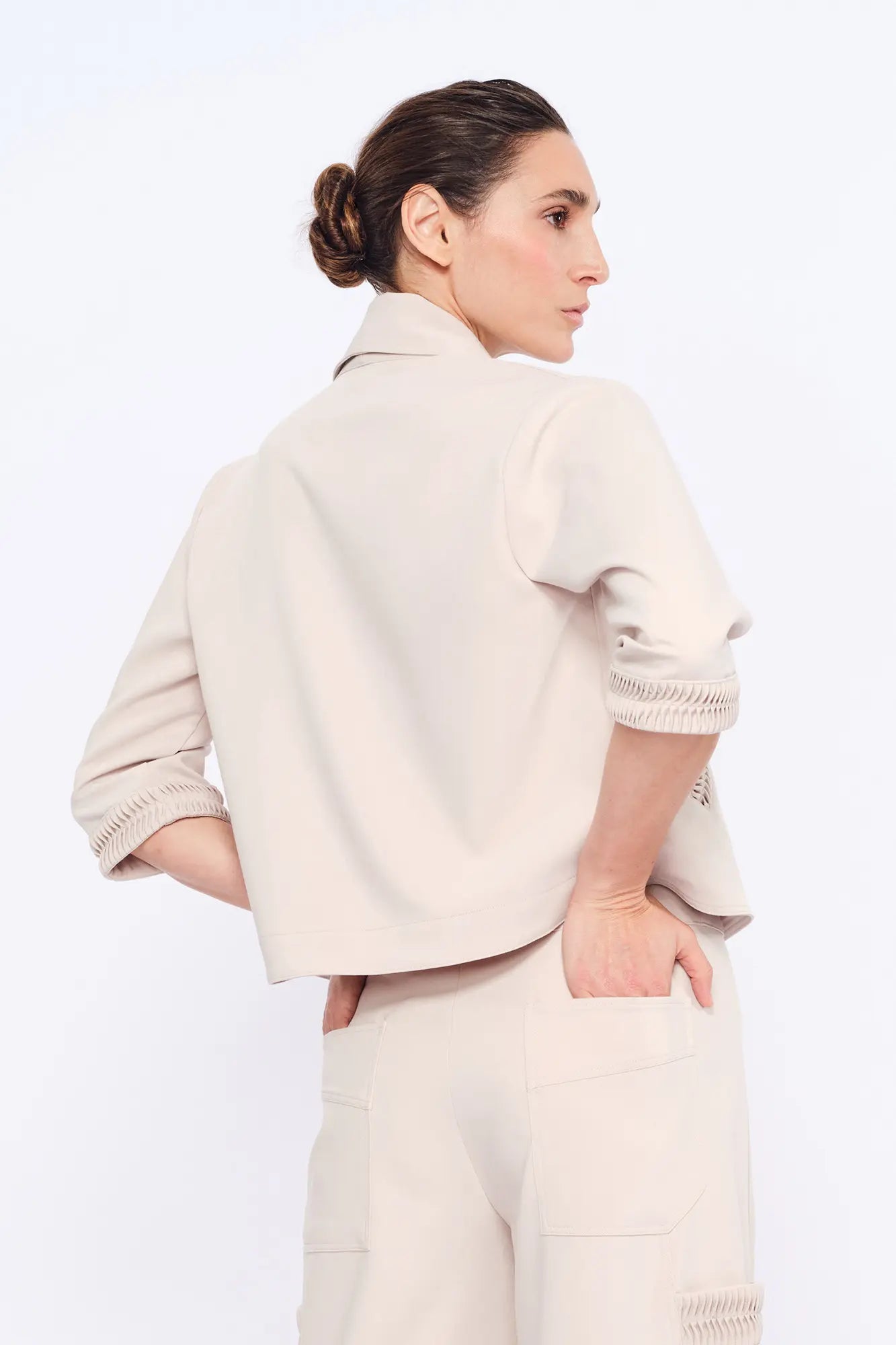 Daysi Draped Lapel Jacket | Ecru