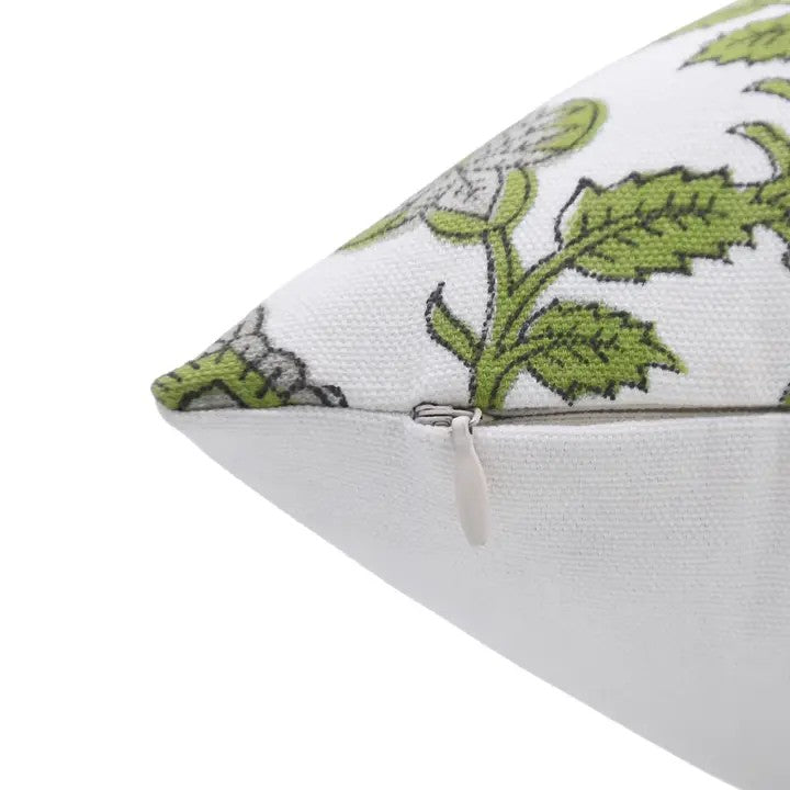 Classic Hand Made Block Print Thick Cotton White Pillow Cover - Madhubala