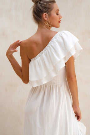 Guadalupe Ruffled Maxi Dress - Off White