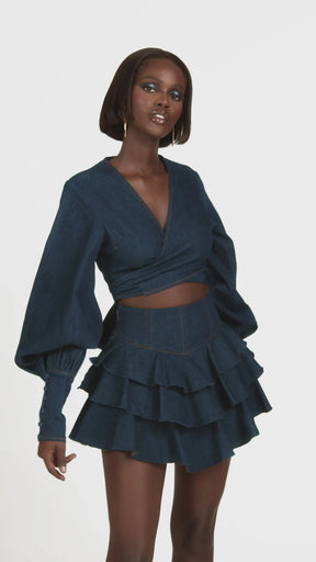Denim Dana Wrap top