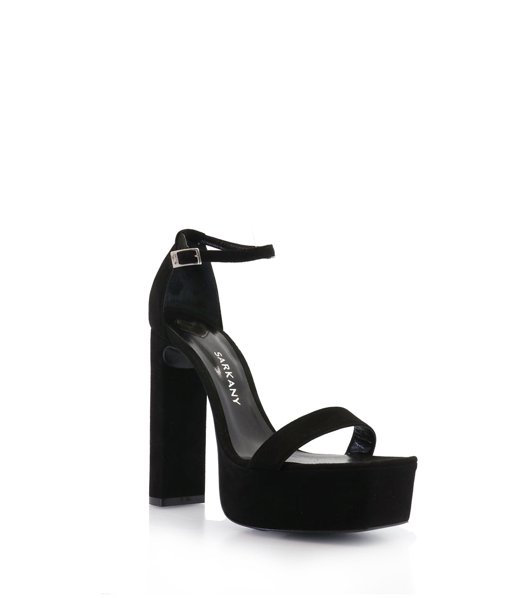 Sleek Black Suede Platforms Cande
