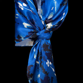 Blue Navy Wall Splash Wrap Scarf