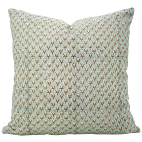 Artfully Hand Block Printed Viscose Linen Pillow Cover- Mogra