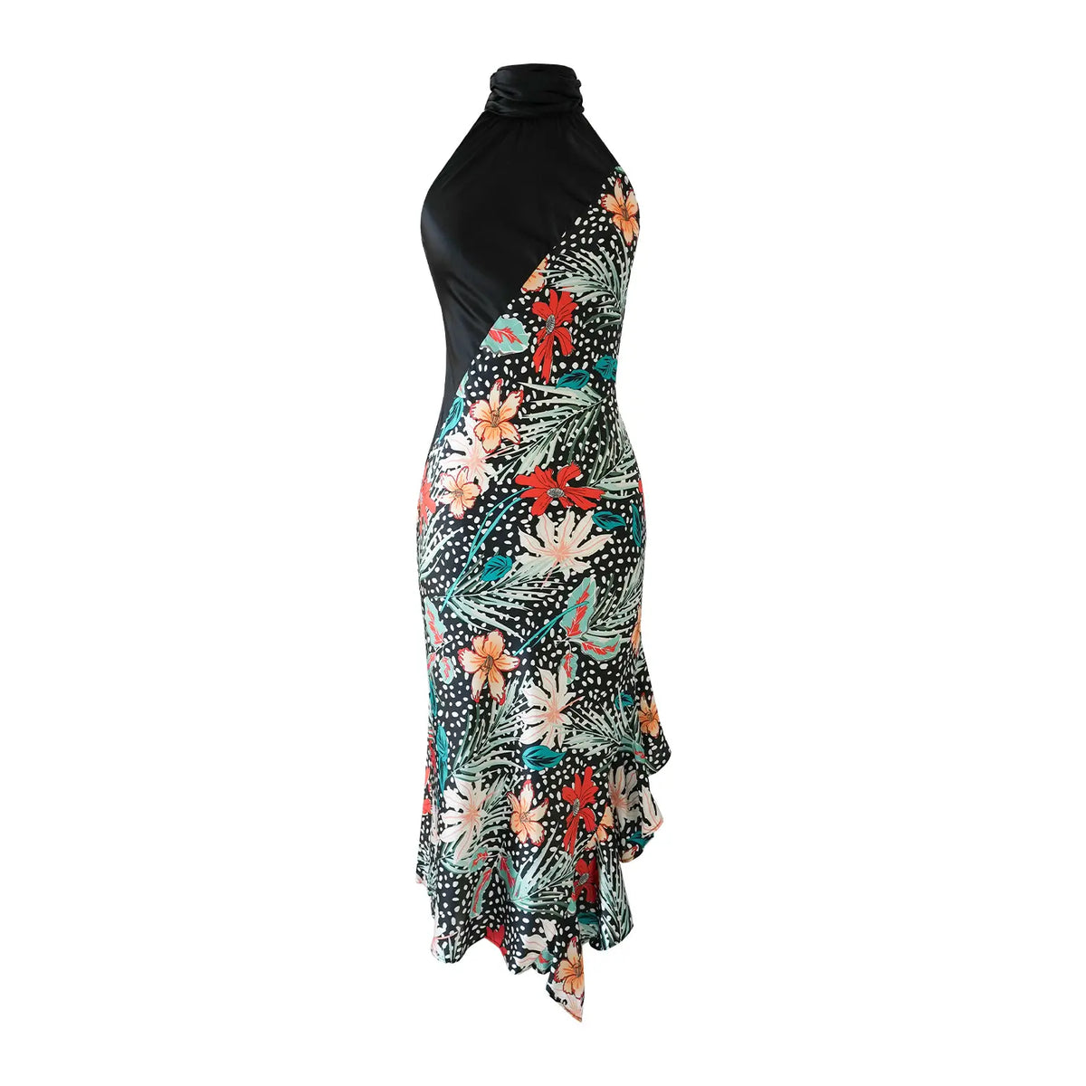 Yera Halter Silk Midi Dress