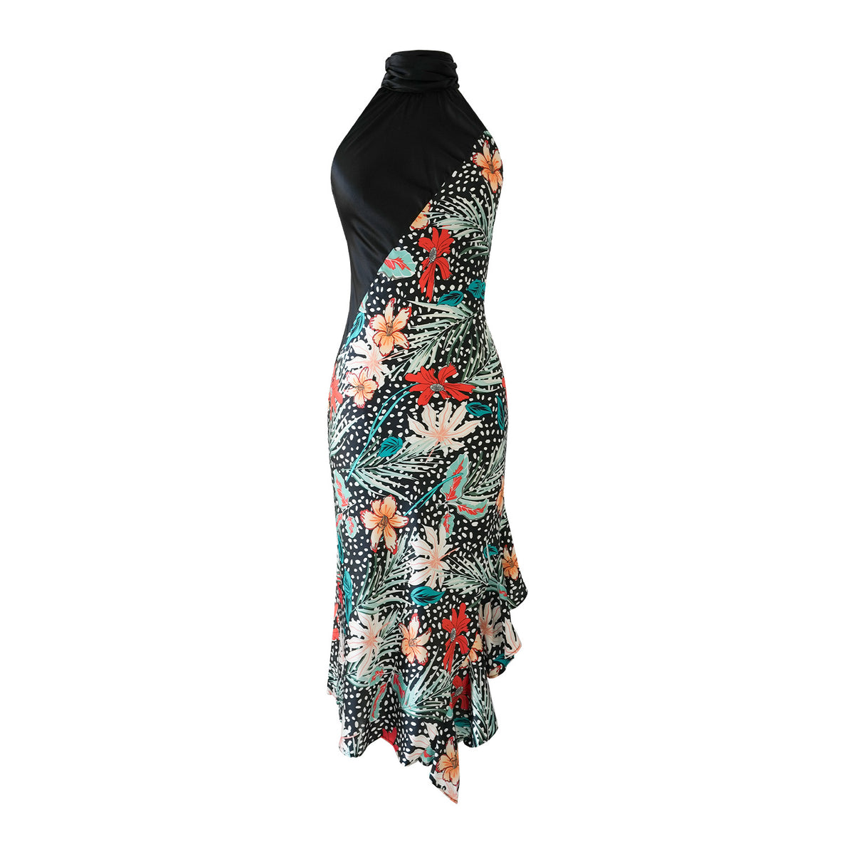 Yera Halter Silk Midi Dress