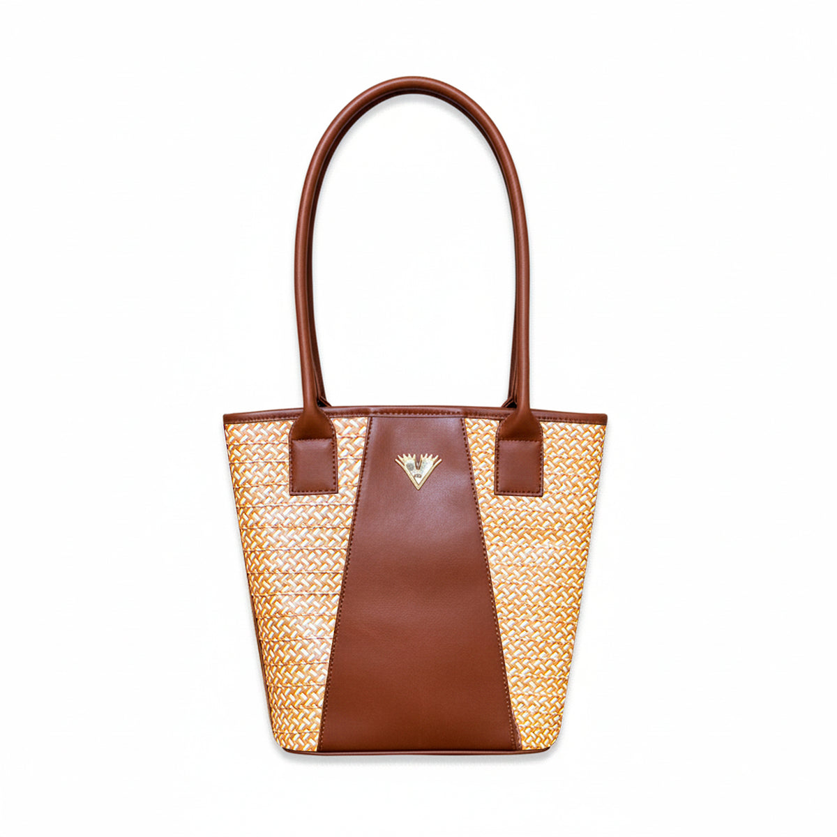 Brown Leather Tetra Tote Bag