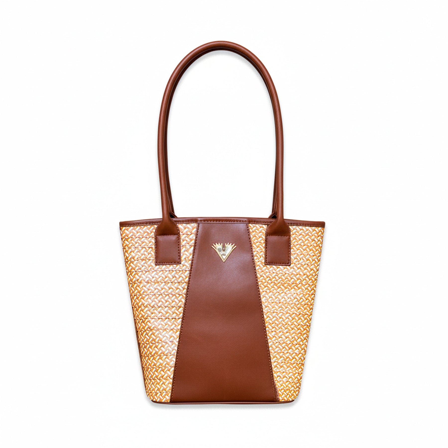 Brown Leather Tetra Tote Bag