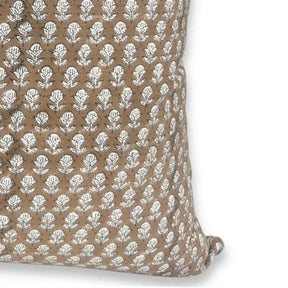 Floral Block Print Thick Cotton Cushion Cover - Tarangni
