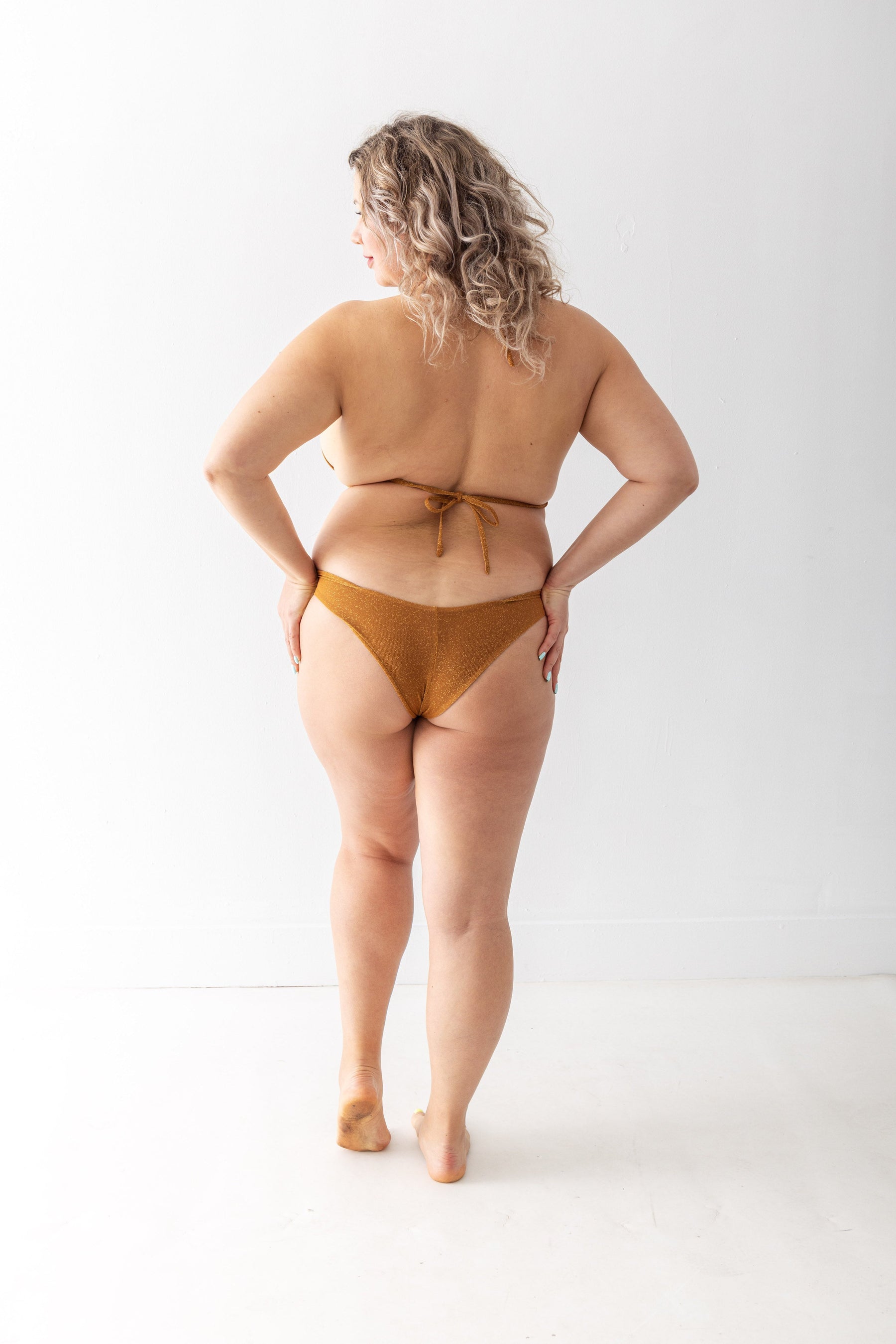 Cleo Shimmer High-Cut Bikini Bottom