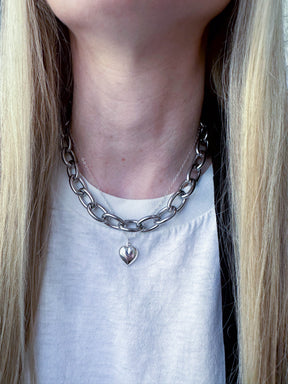 Vintage 1993 Silver Chain Jewelry Set Necklace & Bracelet