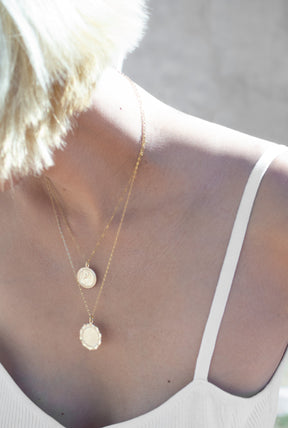 Bleeker Gold Charm Pendant Chain Necklace Delicate