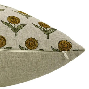 Stylish Block Print Boho Pure Linen Pillow Cover- Ganda Pushp