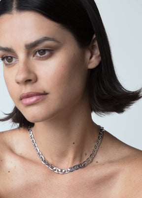 Gold Retro Link Chain Necklace