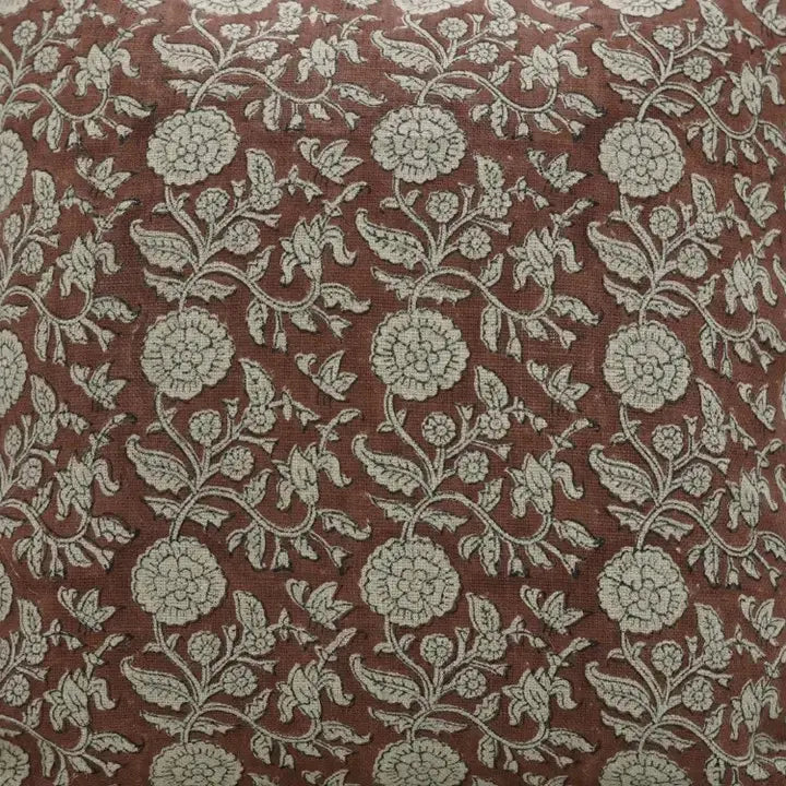 Indian Block Print Handmade Thick Linen Cushion Cover - Shilong