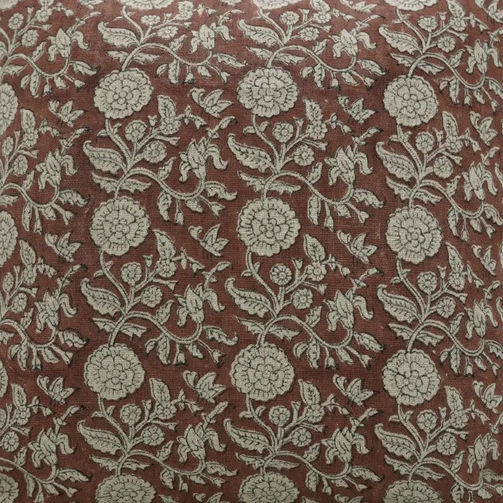 Indian Block Print Handmade Thick Linen Cushion Cover - Shilong