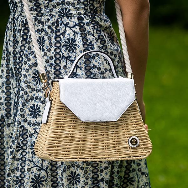 Emma Basket - White Top Handle Bag