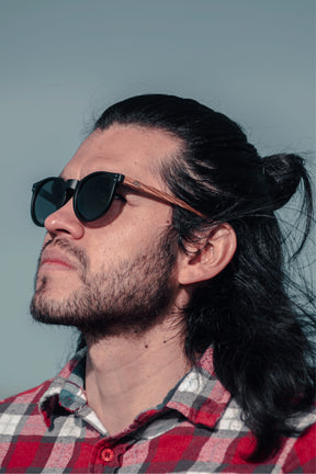 Matte Black Wooden Sunglasses - INTI