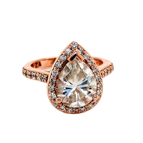 2ct Pear Cut Halo Ring