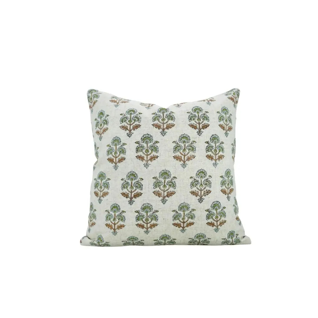 Unique Hand Made Block Print Viscose Linen Pillow Cover- Traffic Light