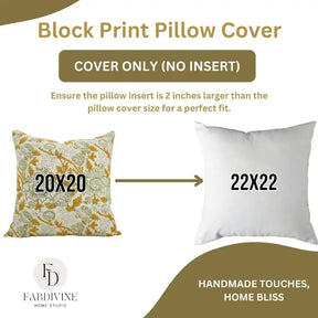 Unique Hand Block Print Viscose Linen Pillow Cover- Aakash