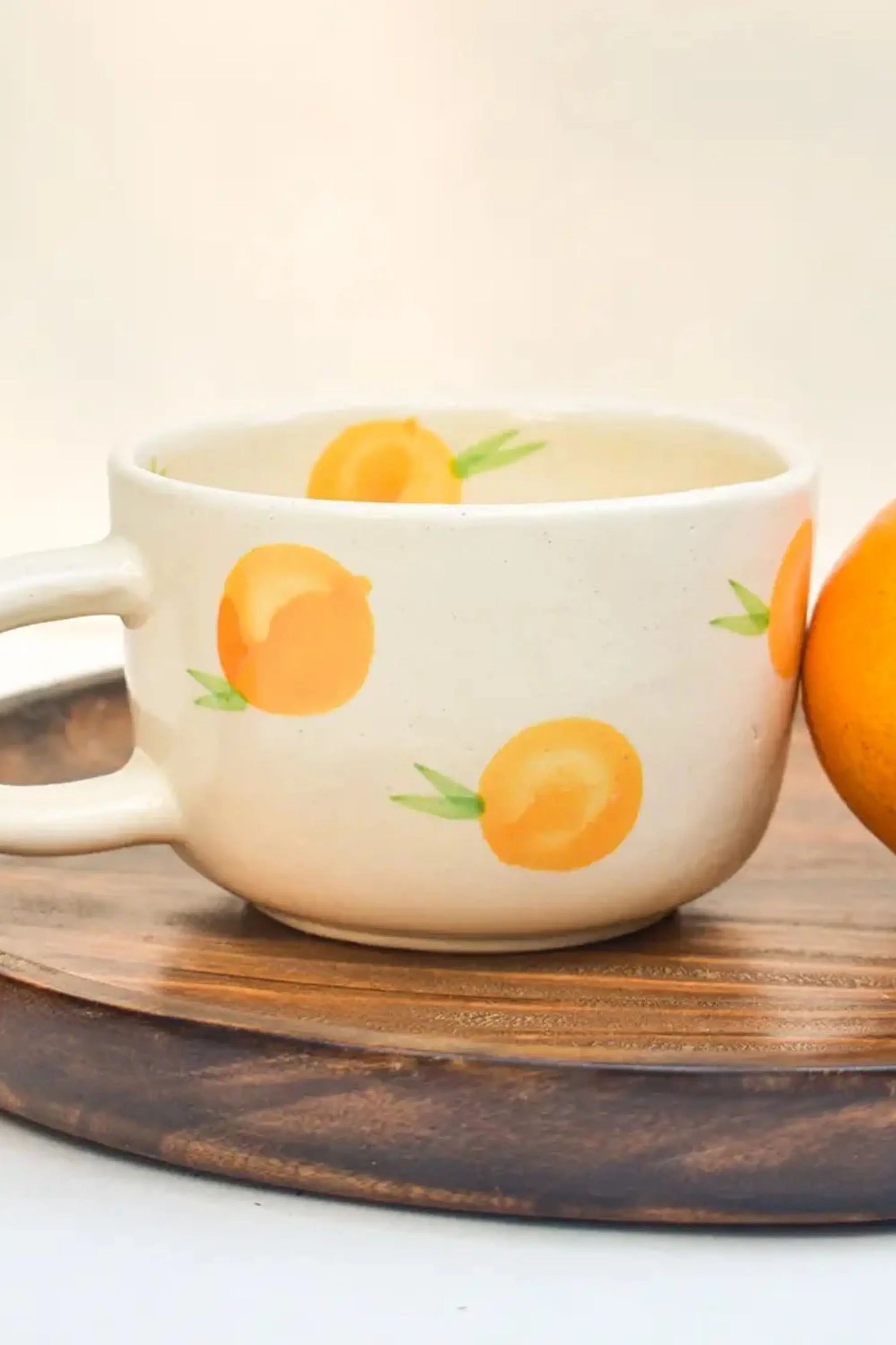 Ceramic Artisan Mug - Orange, 3 Inches