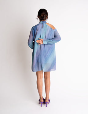 One-Shoulder Bow Tie Mini Dress – Azure Bloom