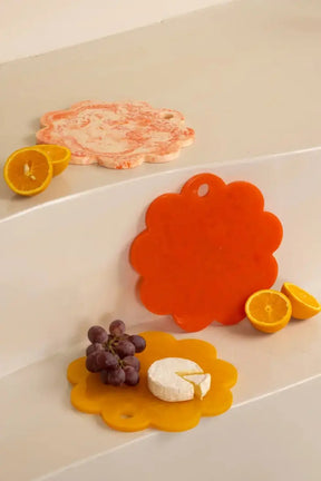 Scallop Resin Cheese Charcuterie Board, Mustard - 9 Inches