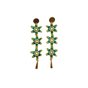 WATERFALL BLOSSOM 3 FLOWERS EARRINGS