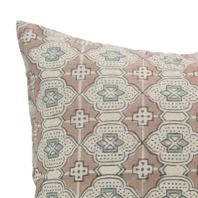 Bohemian Block Print Linen Blend Cushion Cover - Jarokha