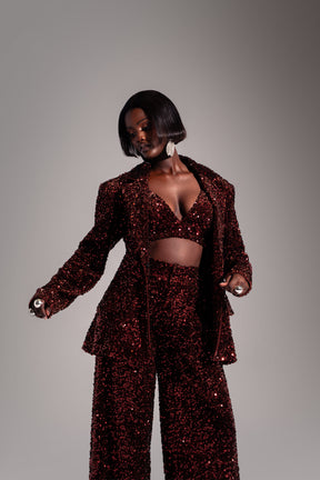 LIZA Sequin Blazer in BRONZITE