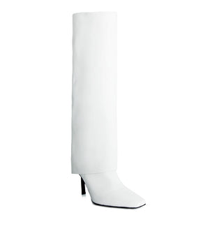Chic Vegan White High Boots Seint