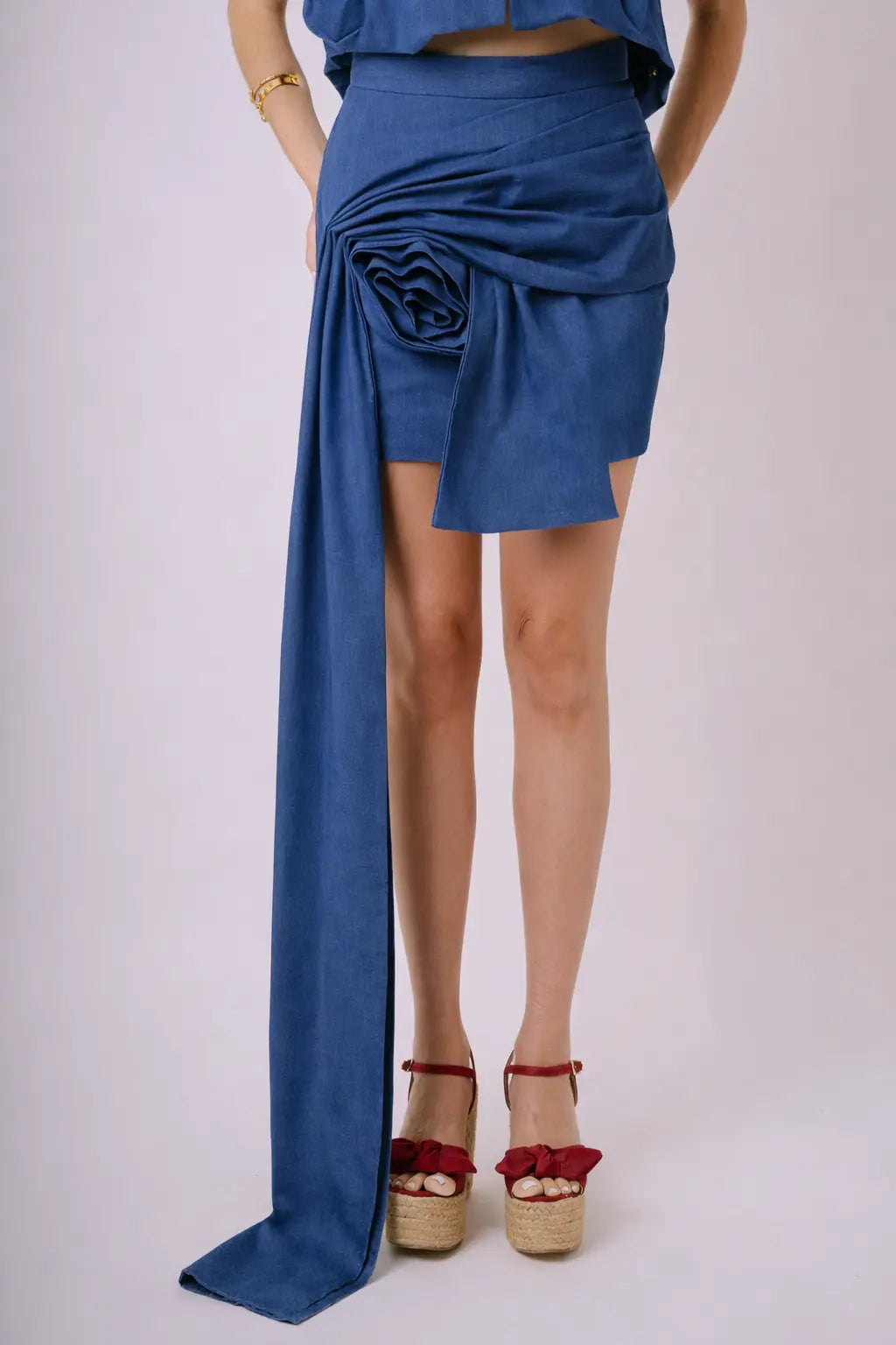 Rose Denim Mini Skirt