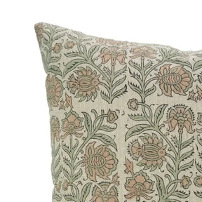 Classic Block Print Linen Blend Cushion Cover - Jaipuri Jaal