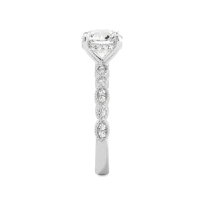 Natural Diamond Hidden Halo Platinum Engagement Ring