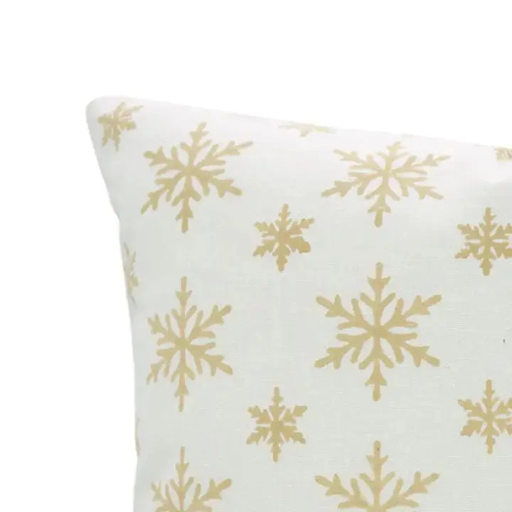 Classic Handmade  Block Print Thick Cotton White Pillow Cover - Sparkle