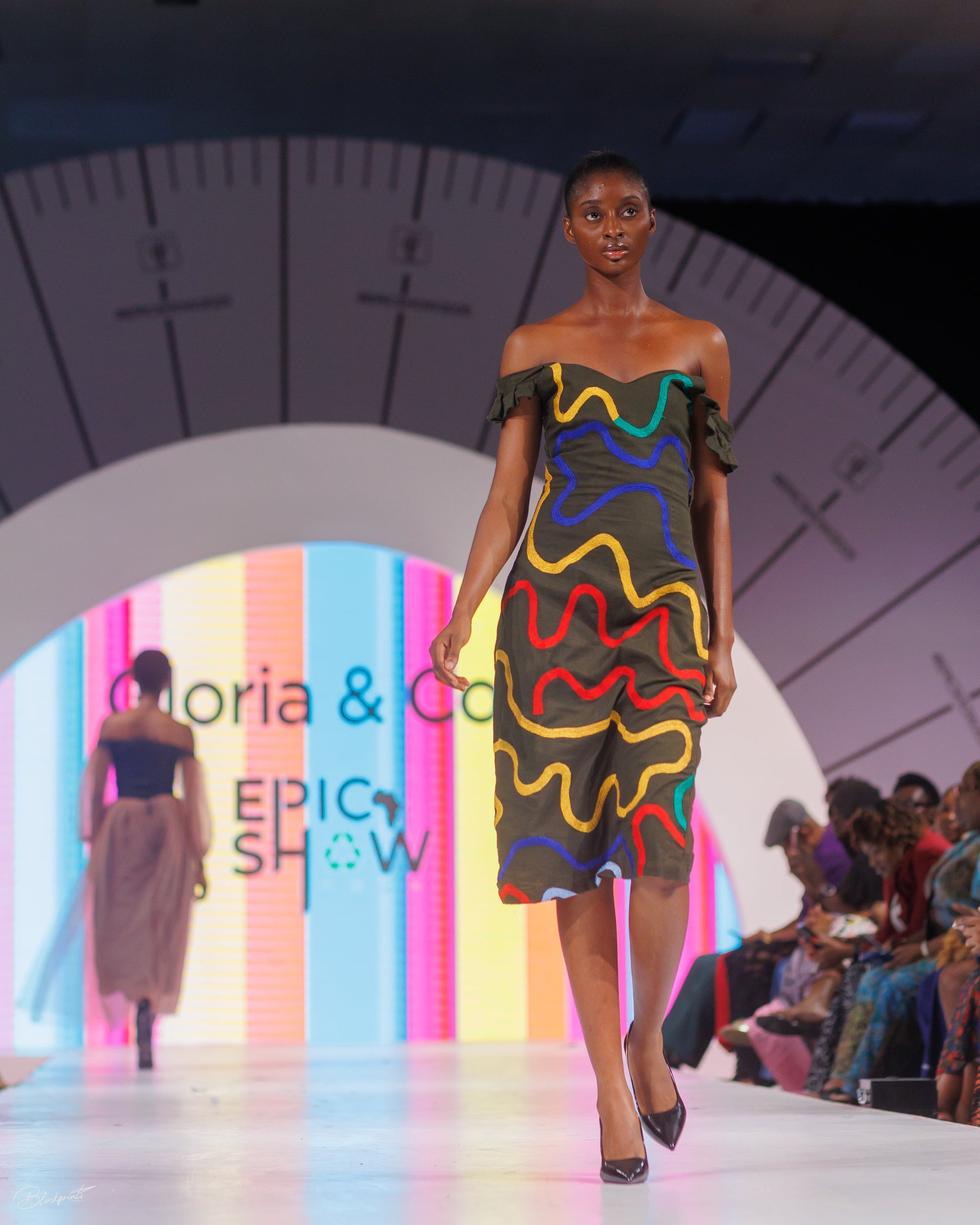 The Aya Contour Midi Dress – African Maze Edition