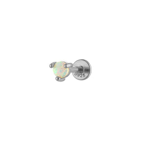 Opal Flatback Gold Earring Stud