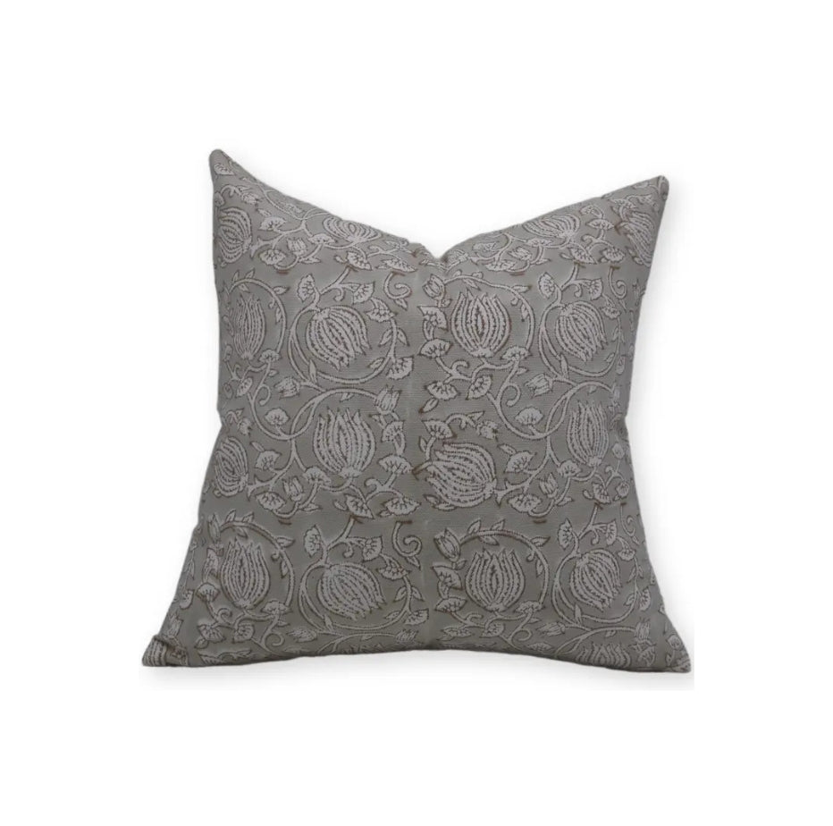 Decorative Handmade Block Print Thick Cotton White Pillow Cover - 6 Kamal