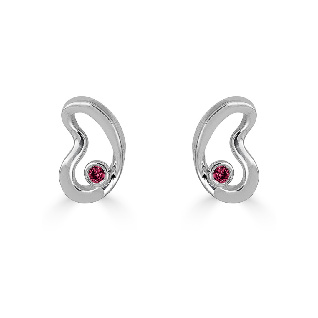 Sahab Birthstone Studs in Silver