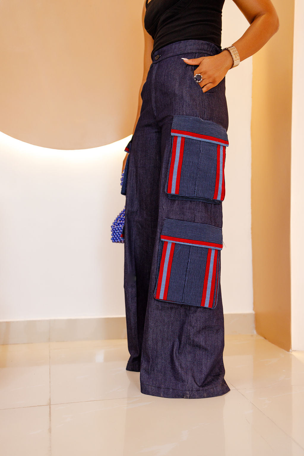 Okija Aso Oke Cargo Jean Pant
