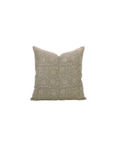 Floral Hand-Carved Unique Hand Block Printed Pure Linen Pillow Cover- 6 Kamal