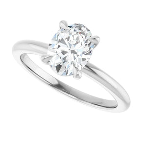 1 CT Lab-Grown Oval Diamond Solitaire Ring in 14K Gold