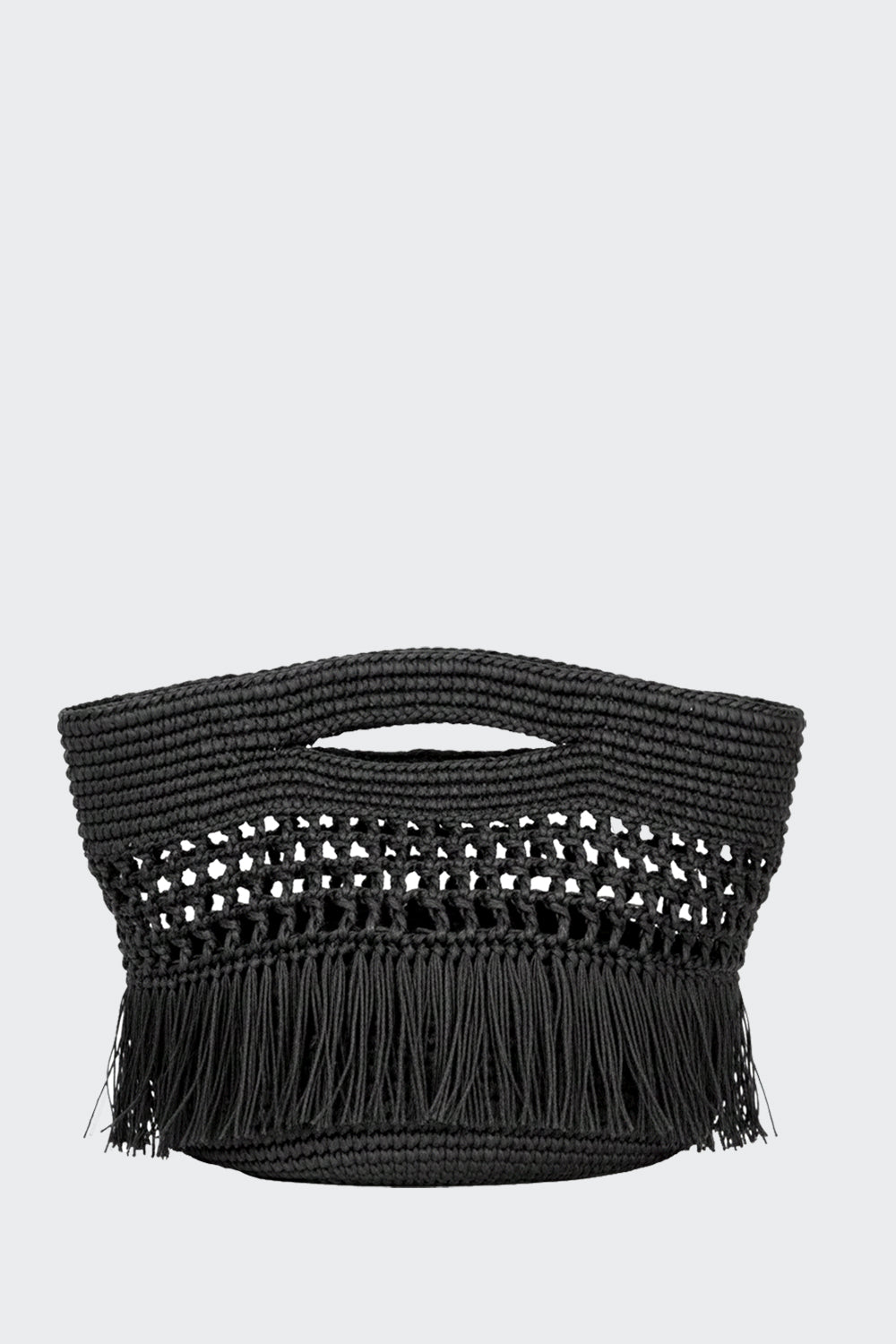 Paola Toquilla Straw Clutch Black