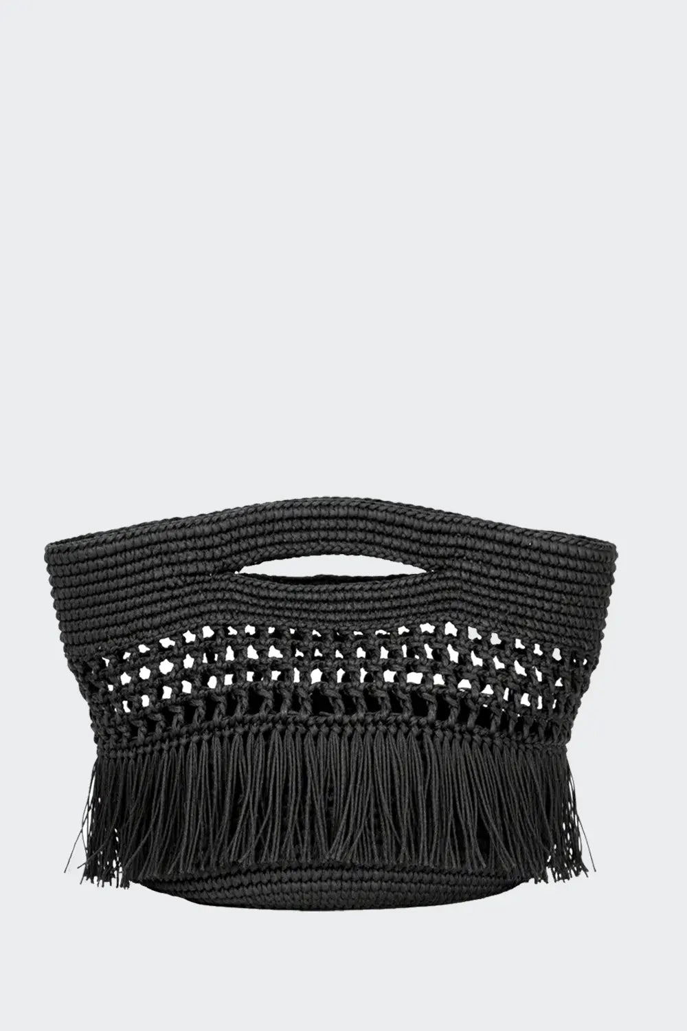 Paola Toquilla Straw Clutch Black