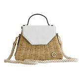 Emma Basket - White Top Handle Bag