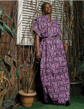 Ajah New Collection Drop2 - Kimono-Inspired Oversized Batik Maxi Dress